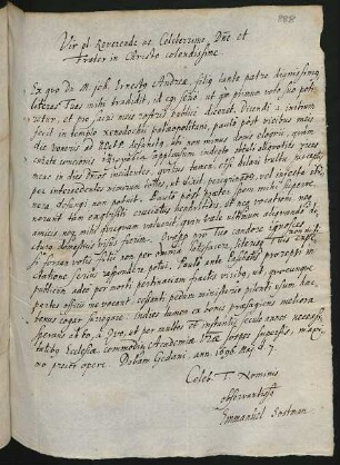 1 lat. Brief, Danzig 7.5.1696