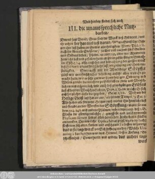 III. Die unaussprechliche Nutzbarkeit/
