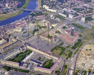 Innere Altstadt von Dresden : Blickrichtung Nordosten