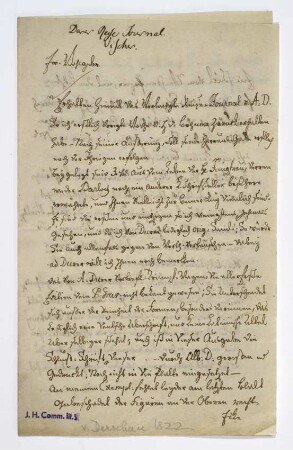 Brief von Hans Albrecht von Derschau an Joseph Heller
