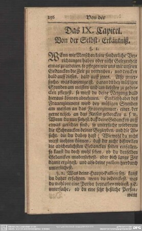 Das IX. Capitel. Von der Selbst-Erkäntniß