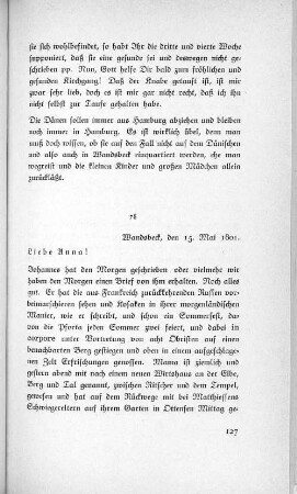 78 Wandsbeck, den 15. Mai 1801.