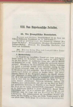 VIII. Das Napoleonische Zeitalter.