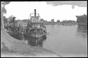 Mildura, Australien. River Murray mit Raddampfer Steamer "GEM". Published by Aug. Müller