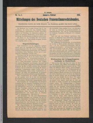 Mitteilungen des Deutschen Frauenstimmrechtsbundes (3.1916, 1-12)