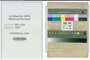 Entnazifizierung Karl Kirschbaum , geb. 28.03.1889 (Klempner)