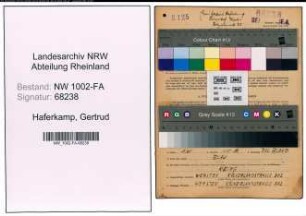 Entnazifizierung Gertrud Haferkamp, geb. 20.08.1907 (Kauffrau)