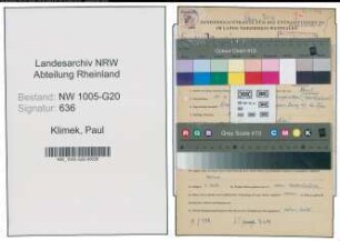 Entnazifizierung Paul Klimek , geb. 15.06.1893 (Moebelhaendler)
