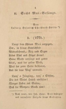 II. Sechs Mai-Gesänge.