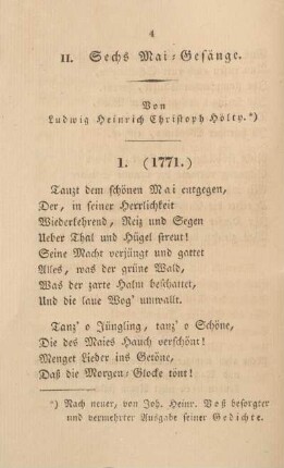II. Sechs Mai-Gesänge.