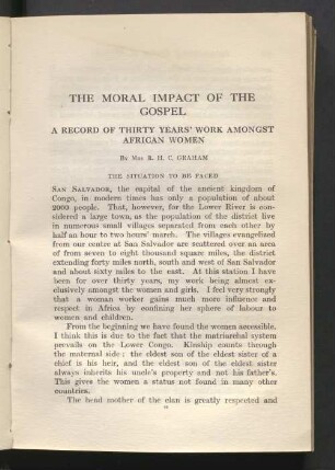 The moral impact of the gospel