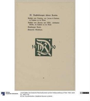 Die Deutsche Reichsdruckerei auf der Weltausstellung in Paris 1900