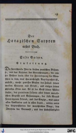 Erste Satyre.