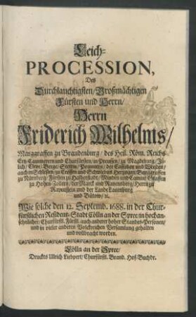 Leich-Procession