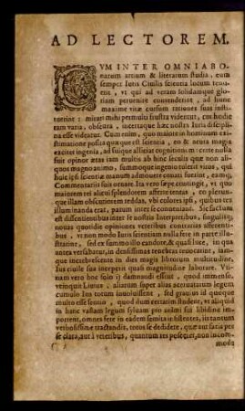 Ad Lectorem.