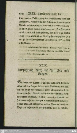 XLIX. Ausführung durch die Luftröhre und Lungen