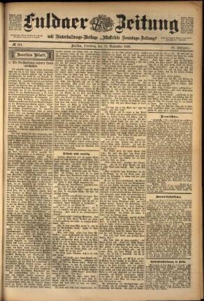 Zweite Ausgabe vom Dienstag, den 15. November 1898.