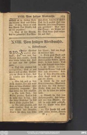 XVIII. Vom heiligen Abendmahle.