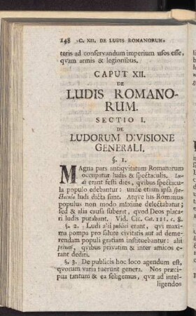 Caput XII. De Ludis Romanorum