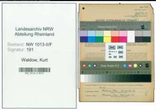 Entnazifizierung Kurt Waldow , geb. 24.01.1895 (Bankdirektor)
