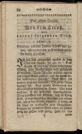 Das zehnte Capitel. Von dem Creuß, und darauf folgenden Trost.