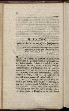 Erstes Buch. Politische Kultur des achtzehnten Jahrhunderts