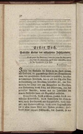 Erstes Buch. Politische Kultur des achtzehnten Jahrhunderts