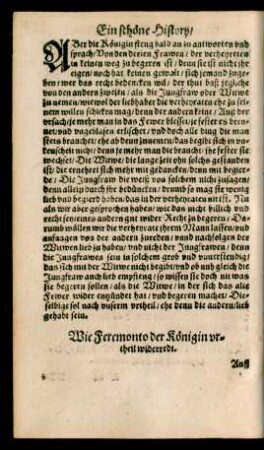 Wie Feremonto der Königin urtheil widerredt.