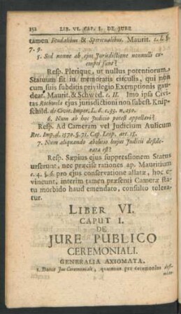 Caput. I. De Iure Publico Ceremoniali