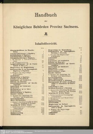 Handbuch der Königlichen Behörden Provinz Sachsens