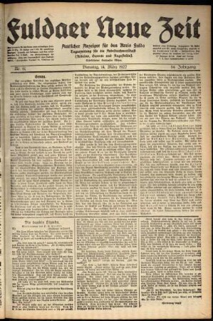 Ausgabe vom Dienstag, den 14. März 1922.