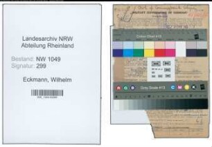Entnazifizierung Wilhelm Eckmann , geb. 02.06.1893 (Bankangestellter)