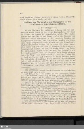 Stellung der Markgrafen und Burggrafen in den verschiedenen Verwaltungsgeschäften