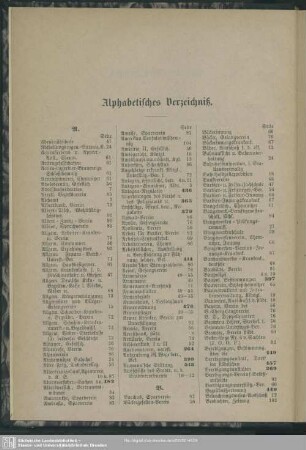 Alphabetisches Verzeichniß