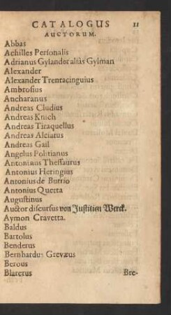 Catalogus Auctorum.