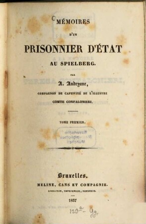 Mémoires d'un prisonnier d'état au Spielberg, 1