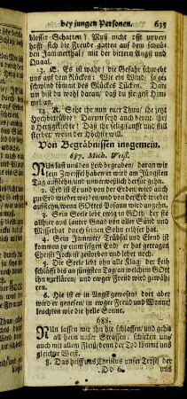 Von Begräbnissen insgemein.
