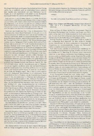 836-838 [Rezension] Berger, Klaus, Exegese und Philosophie
