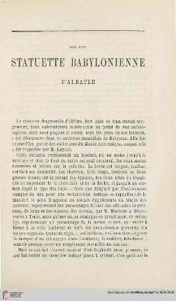 N.S. 18.1868: Sur une statuette babylonienne d'albâtre