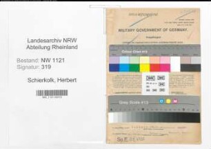 Entnazifizierung Herbert Schierkolk , geb. 29.11.1901 (Technischer Kaufmann)