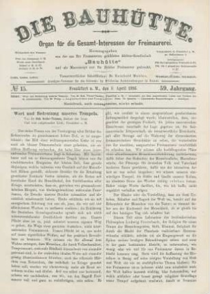 No. 15. Frankfurt a. M., den 8. April 1916. 59. Jahrgang.
