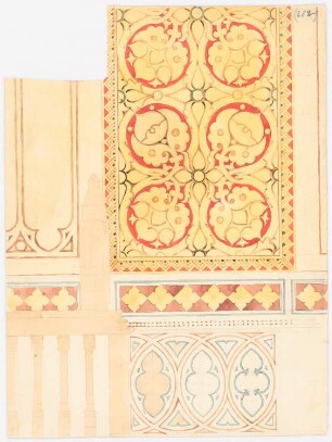 Verschiedene Dekorationen, Stoffe, Tapeten: Detail
