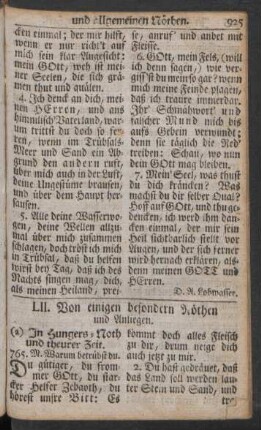 LII. Von einigen besondern Nöthen und Anliegen