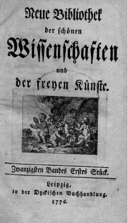 Zwanzigsten Bandes erstes Stück