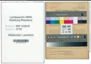 Entnazifizierung Leonhard Middendorf , geb. 21.07.1890 (Buchhalter)