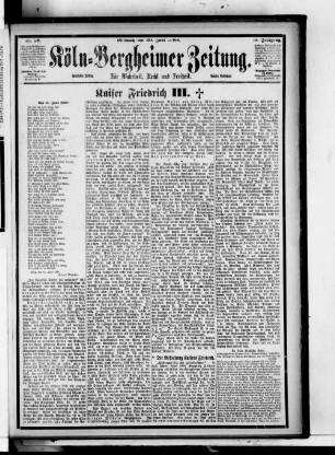 Köln-Bergheimer Zeitung. 1880-1899