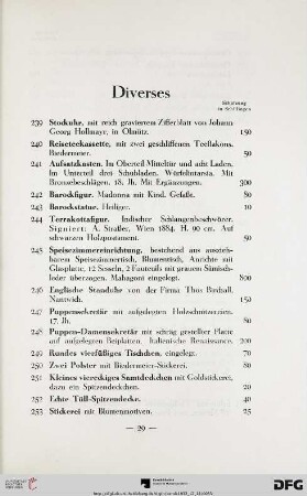 Diverses (Nr. 239-258)