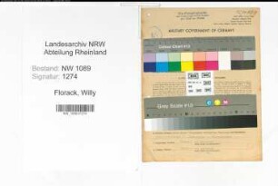 Entnazifizierung Willy Florack , geb. 01.05.1922 ()