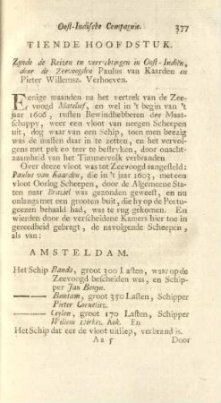 Tiende hoofdstuk. Zynde de reisen en verrichtingen in Oost-Indien, ...