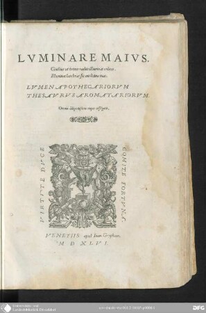 Luminare maius : cinthius ut totum radiis illuminat orbem ; illuminat latebras sic medicina tuas